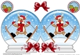 Christmas Snow Globe Shaped Card - Oops Rudolph is Skiing!