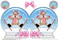 Christmas Snow Globe Shaped Card - Oops Rudolph is Skiing!
