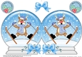 Christmas Snow Globe Shaped Card - Oops Rudolph is Skiing!