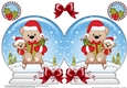 Christmas Snow Globe Shaped Card - Livvy Bear is Sledging
