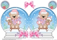 Christmas Snow Globe Shaped Card - Livvy Bear is Sledging