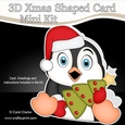 3D Shaped Christmas Card Kit - Pip Penguin has an Xmas Tree