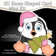 3D Shaped Christmas Card Kit - Pip Penguin has an Xmas Tree
