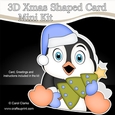 3D Shaped Christmas Card Kit - Pip Penguin has an Xmas Tree