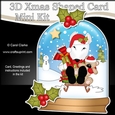 3D Shaped Christmas Snow Globe Card Kit - Little English Bull Dog Terrier