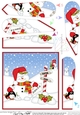 Christmas Snowman Oli is at the North Pole Fan Pyramage Topper