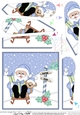 Christmas Santai is at the North Pole Fan Pyramage Topper