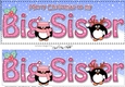 Large DL Merry Christmas BIG SISTER 3D decoupage with Penguins