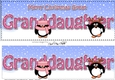 Large DL Merry Christmas GREAT GRANDDAUGHTER 3D decoupage with Penguins