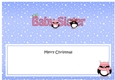 Large DL Merry Christmas BABY SISTER insert with Penguins