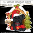3D Shaped Christmas Kennel Card Kit - Little Shih Tzu Dog