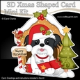 3D Shaped Christmas Kennel Card Kit - Little Shih Tzu Dog