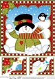 Christmas Snowman Rio 8 x 8 Scalloped Corner Topper