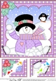 Christmas Snowman Rio 8 x 8 Scalloped Corner Topper