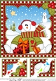 Christmas Snowman Rio 8 x 8 Scalloped Corner Topper