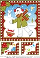 Christmas Snowman Rio 8 x 8 Scalloped Corner Topper