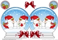 Christmas Snow Globe Shaped Card - Snowball Sam is in Love