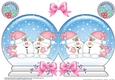 Christmas Snow Globe Shaped Card - Snowball Sam is in Love