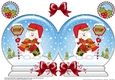 Christmas Snow Globe Shaped Card - Snowman Oli is waiting for Santa