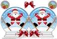 Christmas Snow Globe Shaped Card - Oops Santa is Skiing