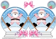 Christmas Snow Globe Shaped Card - Oops Santa is Skiing