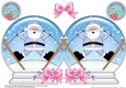 Christmas Snow Globe Shaped Card - Oops Santa is Skiing