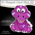 3D Shaped Card Kit - Cute Little Bobosaur Dino