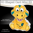 3D Shaped Card  Kit - Cute Little Lizzy Dino