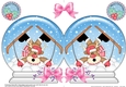 Christmas Snow Globe Shaped Card - Oops Rudolph is Skiing!