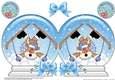 Christmas Snow Globe Shaped Card - Oops Rudolph is Skiing!