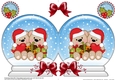 Christmas Snow Globe Shaped Card - Livvy Bear is in Love