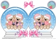 Christmas Snow Globe Shaped Card - Livvy Bear is in Love