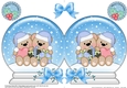 Christmas Snow Globe Shaped Card - Livvy Bear is in Love