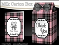 3D Tartan Milk Carton Treat Box Mini Kit