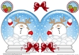 Christmas Snow Globe Shaped Card - Snowball Sam is having a Snowball Fight