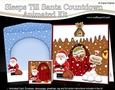 3D Animated Sleeps Till Santa Christmas Gingerbread House Countdown Card Kit - Santa has a Sack of Presents