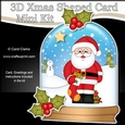 3D Shaped Christmas Snow Globe Card Kit - Santa has an Xmas Stocking