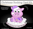 3D Shaped Rocking Christmas Card Mini Kit - Cute Little Denise Dino