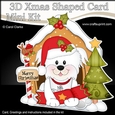 3D Shaped Christmas Kennel Card Kit - Little Bichon Frise Dog