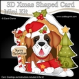 3D Shaped Christmas Kennel Card Kit - Little St Bernard Dog