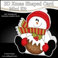 3D Shaped Christmas Card Kit - Snowman Rio has an Xmas Pudding