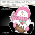 3D Shaped Christmas Card Kit - Snowman Rio has an Xmas Pudding