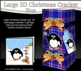 3D Large Christmas Cracker Box -  Tartan Pip Penguin