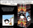 3D Large Christmas Cracker Box -  Tartan Pip Penguin