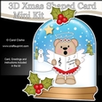 3D Shaped Christmas Snow Globe Card Kit - Angel Livvy Bear is Carol Singing