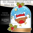 3D Shaped Christmas Snow Globe Card Kit - Bobbin Robin is Snowballing!