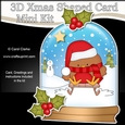 3D Shaped Christmas Snow Globe Card Kit - Bobbin Robin is Sledging