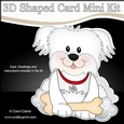 3D Shaped Card  Kit - Little Bichon Frise Dog Maxie
