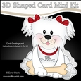 3D Shaped Card  Kit - Little Bichon Frise Dog ZuZu