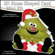 3D Shaped Christmas Card Kit - Cute Christmas Tree is having a Snowball Fight
